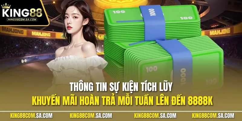 Thông tin sự kiện tích lũy khuyến mãi hoàn trả mỗi tuần lên đến 8888K